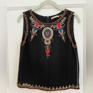 Alice + Olivia Silk Beaded Top